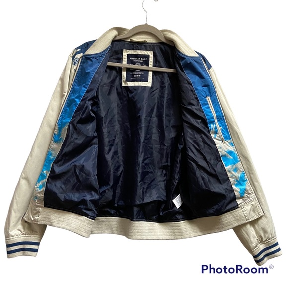 American Eagle palm tree varsity jacket men Size Medium - Picture 3 of 12